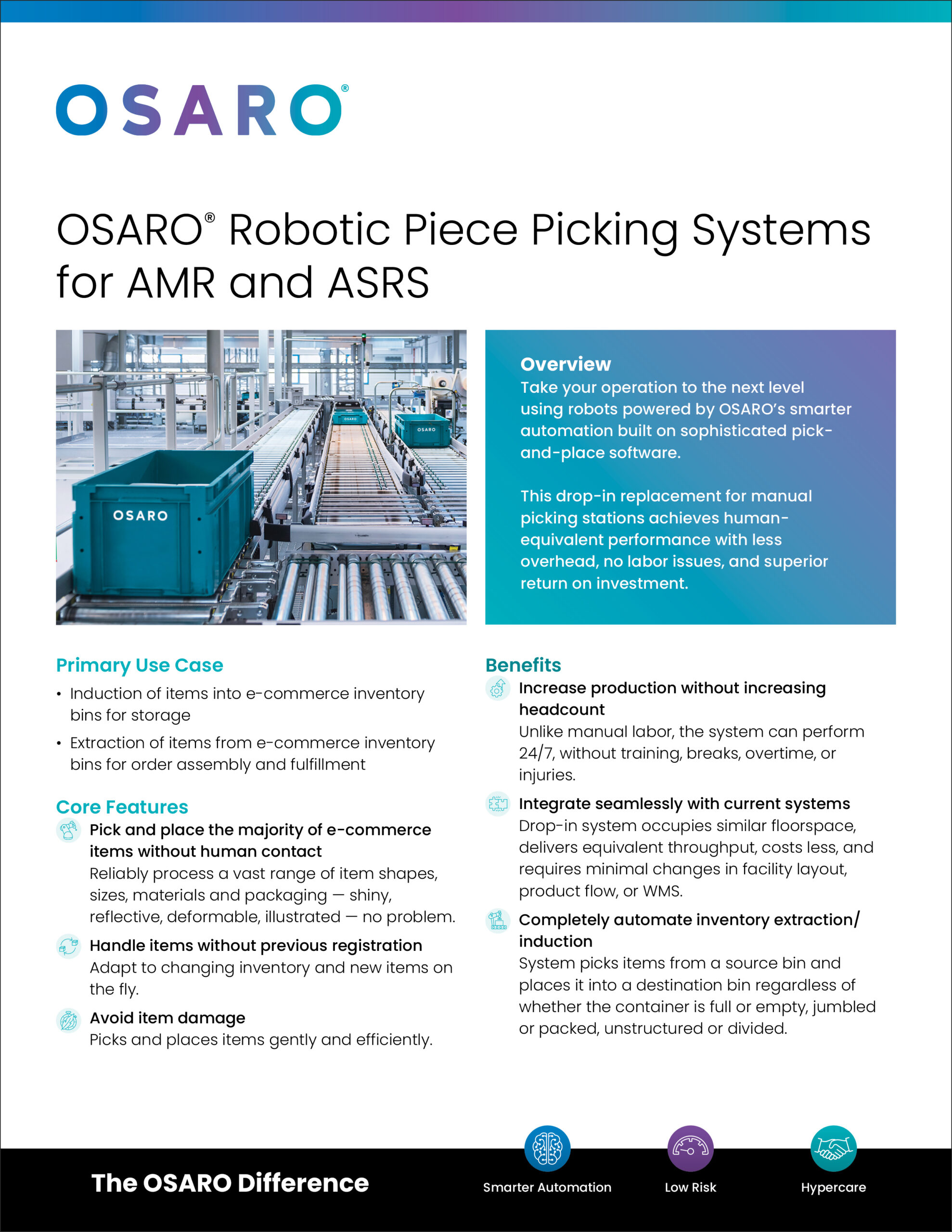 OASRO Robotic Piece Picking for AMR/ASRS