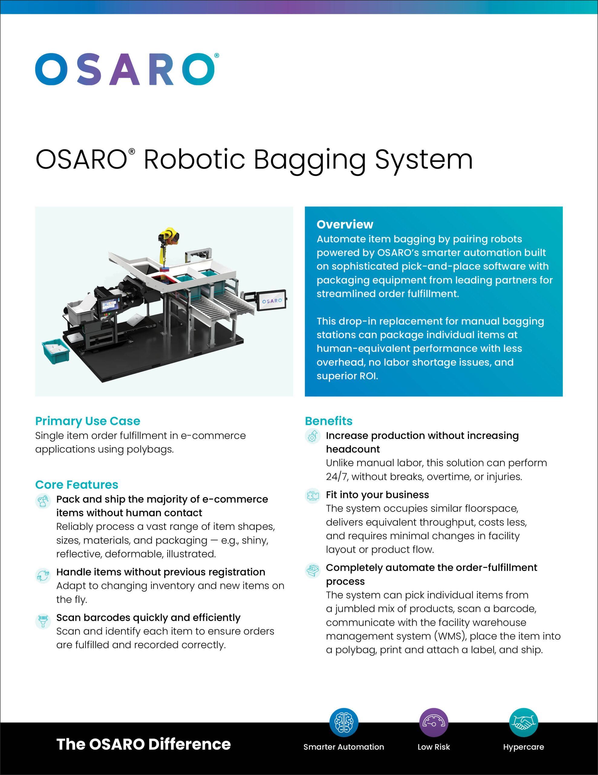 OSARO Robotic Bagging System datasheet
